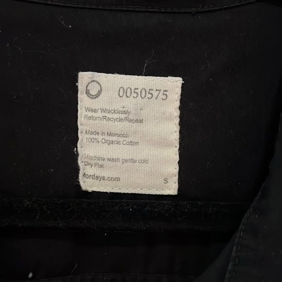 For Days SS Twill 100% Cotton Black Button-Up Romper size S - Picture 3 of 4